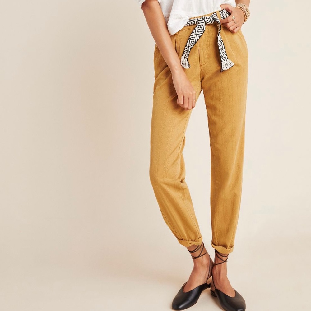 Anthropologie Slim Pleated Pants